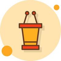 Speaker Podium Filled Shadow Cirlce Icon vector