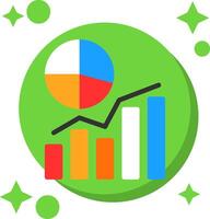 Chart Tailed Color Icon vector