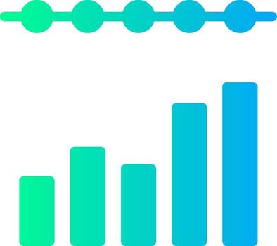 Bar Chart Solid Multi Gradient Icon vector