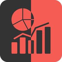 Chart Red Inverse Icon vector