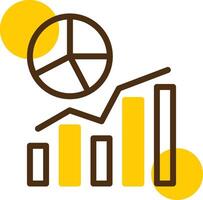 Chart Yellow Lieanr Circle Icon vector