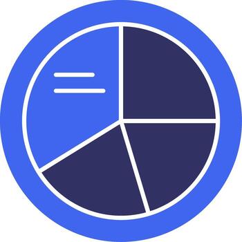 Pie Chart Solid Two Color Icon vector