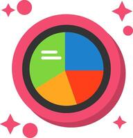 Pie Chart Tailed Color Icon vector