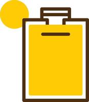 Clipboard Yellow Lieanr Circle Icon vector