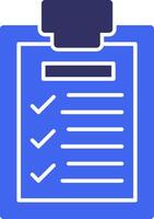 Clipboard with Checklist Solid Two Color Icon vector