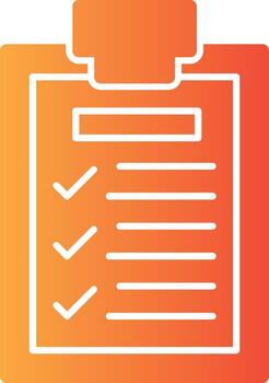 Clipboard with Checklist Solid Multi Gradient Icon vector