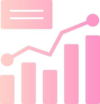 Bar Graph Solid Multi Gradient Icon vector