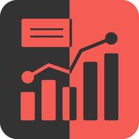 Bar Graph Red Inverse Icon vector