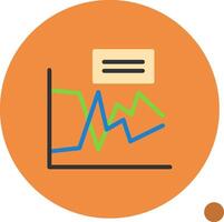 Line Graph Flat Shadow Icon vector