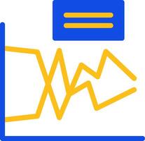 Line Graph Flat Two color Icon vector