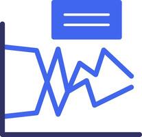 Line Graph Solid Two Color Icon vector