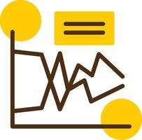 Line Graph Yellow Lieanr Circle Icon vector