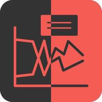 Line Graph Red Inverse Icon vector