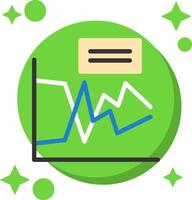 Line Graph Tailed Color Icon vector