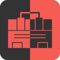 Business Briefcase Red Inverse Icon vector