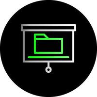 Presentation Folder Dual Gradient Circle Icon vector