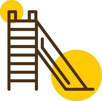 Slide Yellow Lieanr Circle Icon vector