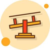 Seesaw Filled Shadow Cirlce Icon vector