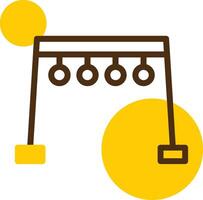 Monkey Bars Yellow Lieanr Circle Icon vector