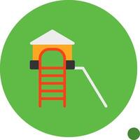 Playhouse Flat Shadow Icon vector