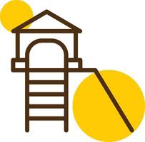 Playhouse Yellow Lieanr Circle Icon vector