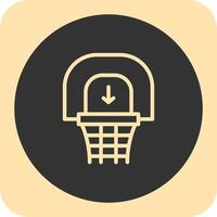 Basketball Hoop Linear Round Icon vector