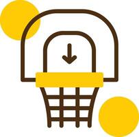 Basketball Hoop Yellow Lieanr Circle Icon vector