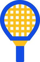 tenis raqueta plano dos color icono vector