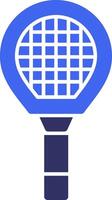 Badminton Racket Solid Two Color Icon vector