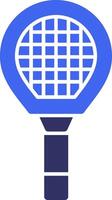 bádminton raqueta sólido dos color icono vector