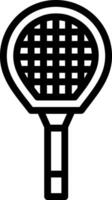 bádminton raqueta línea icono vector