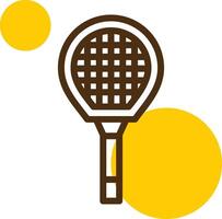 Badminton Racket Yellow Lieanr Circle Icon vector