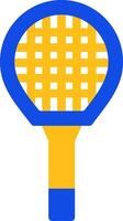 bádminton raqueta plano dos color icono vector