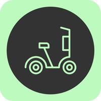 Scooter Linear Round Icon vector
