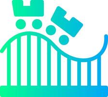 Roller Coaster Solid Multi Gradient Icon vector