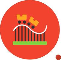 Roller Coaster Flat Shadow Icon vector