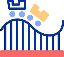Roller Coaster Color Filled Icon vector