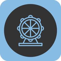 Ferris Wheel Linear Round Icon vector