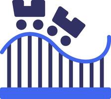 Roller Coaster Solid Two Color Icon vector