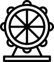 Ferris Wheel Line Icon vector