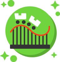 Roller Coaster Tailed Color Icon vector