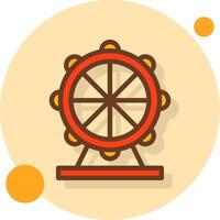 Ferris Wheel Filled Shadow Cirlce Icon vector