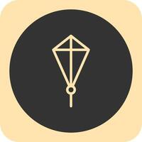 Kite Linear Round Icon vector