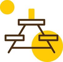 Picnic Table Yellow Lieanr Circle Icon vector