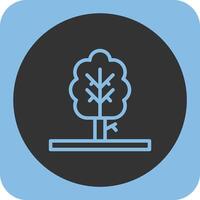 Tree Linear Round Icon vector