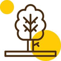 Tree Yellow Lieanr Circle Icon vector