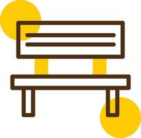 Bench Yellow Lieanr Circle Icon vector