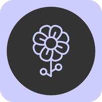 Flower Linear Round Icon vector