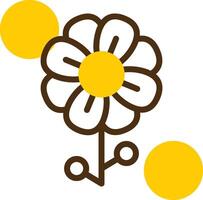 Flower Yellow Lieanr Circle Icon vector