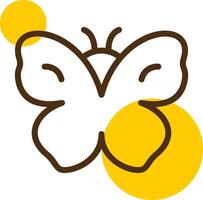 Butterfly Yellow Lieanr Circle Icon vector